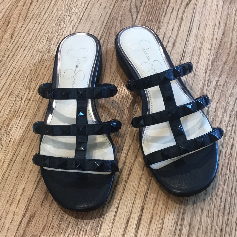 NWOT Black Rockstud Sandals